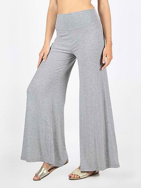 Women Heather Gray Palazzo Pants