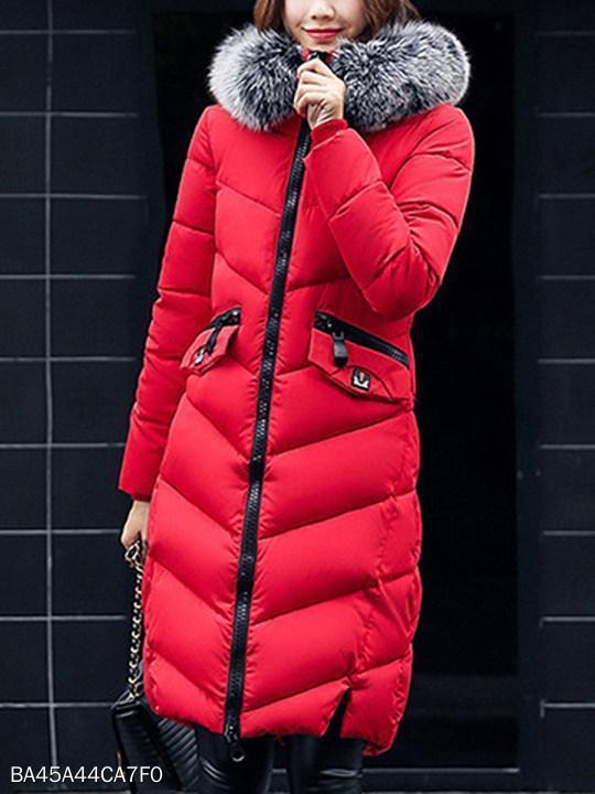 Women Hooded Quilted Longline Pocket Padded Coat