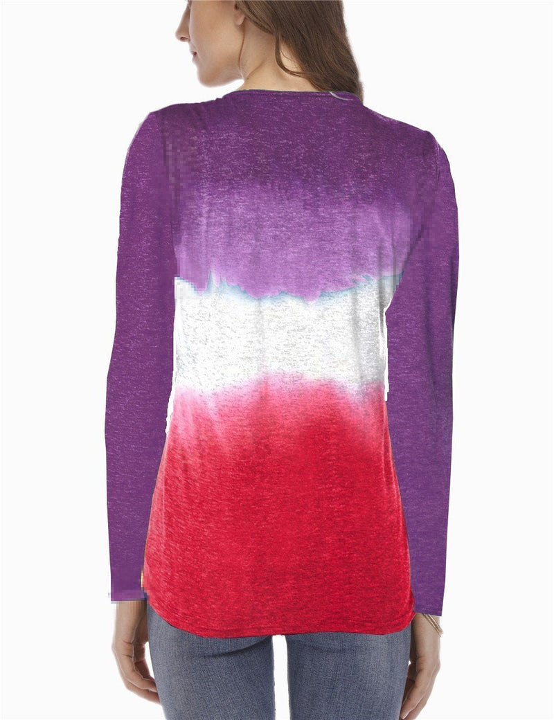 Women Gradient Colour Long Sleeve Top